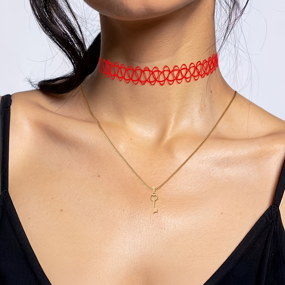 2pcs Handmade Gothic Y2K Choker Necklace Set